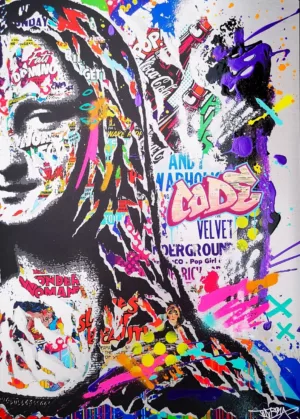Hand-embellished print on dibond Monna Lisa III