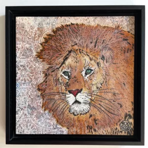 Little lion, 30x30cm, mixed technique, Mosko