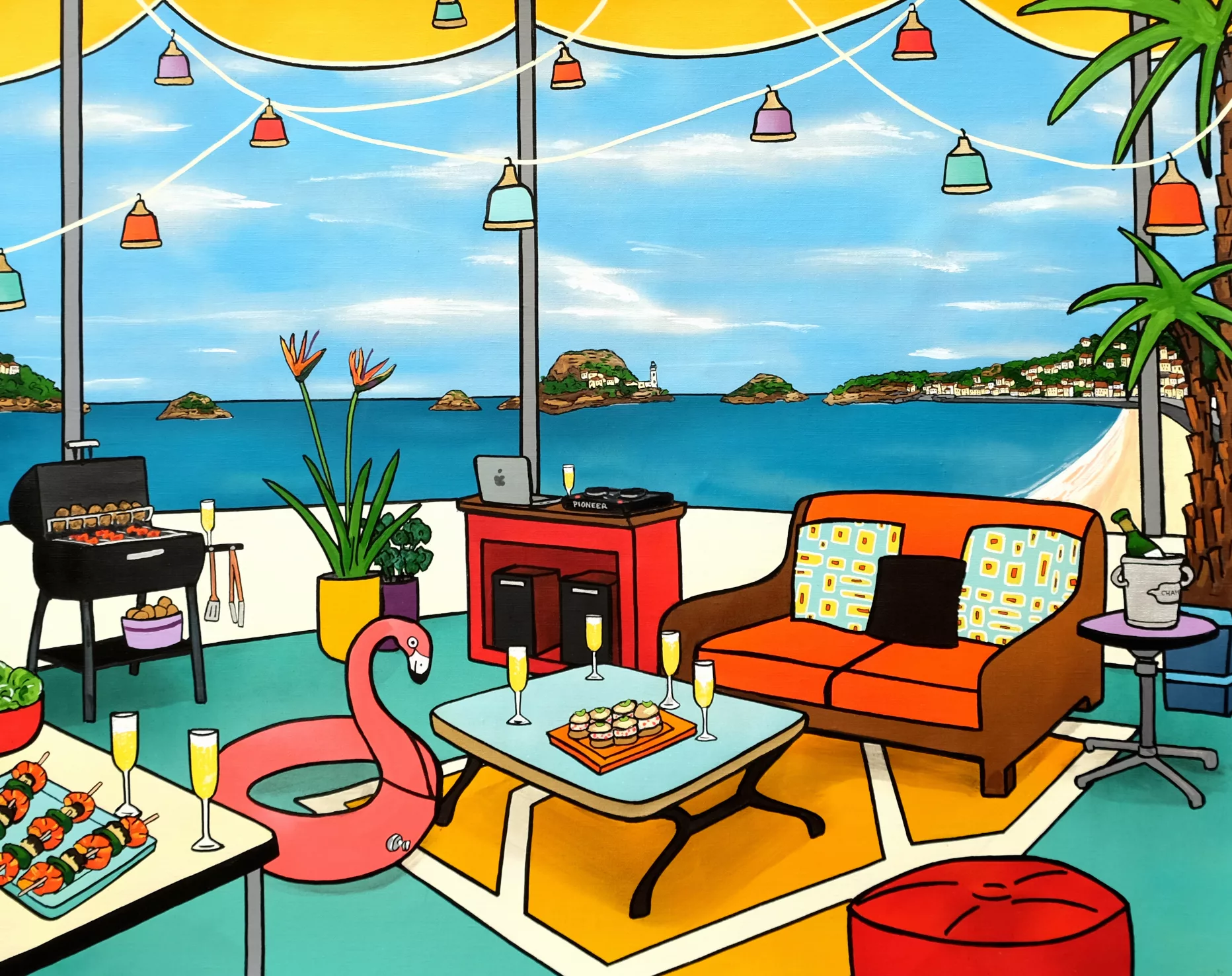 Beach Party, 80x100cm, Fred Alione