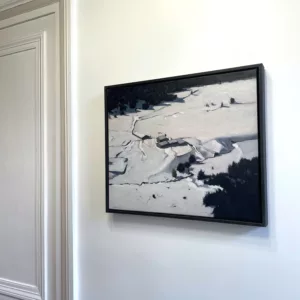 Snow farm, 46x55cm, oil on canvas with frame