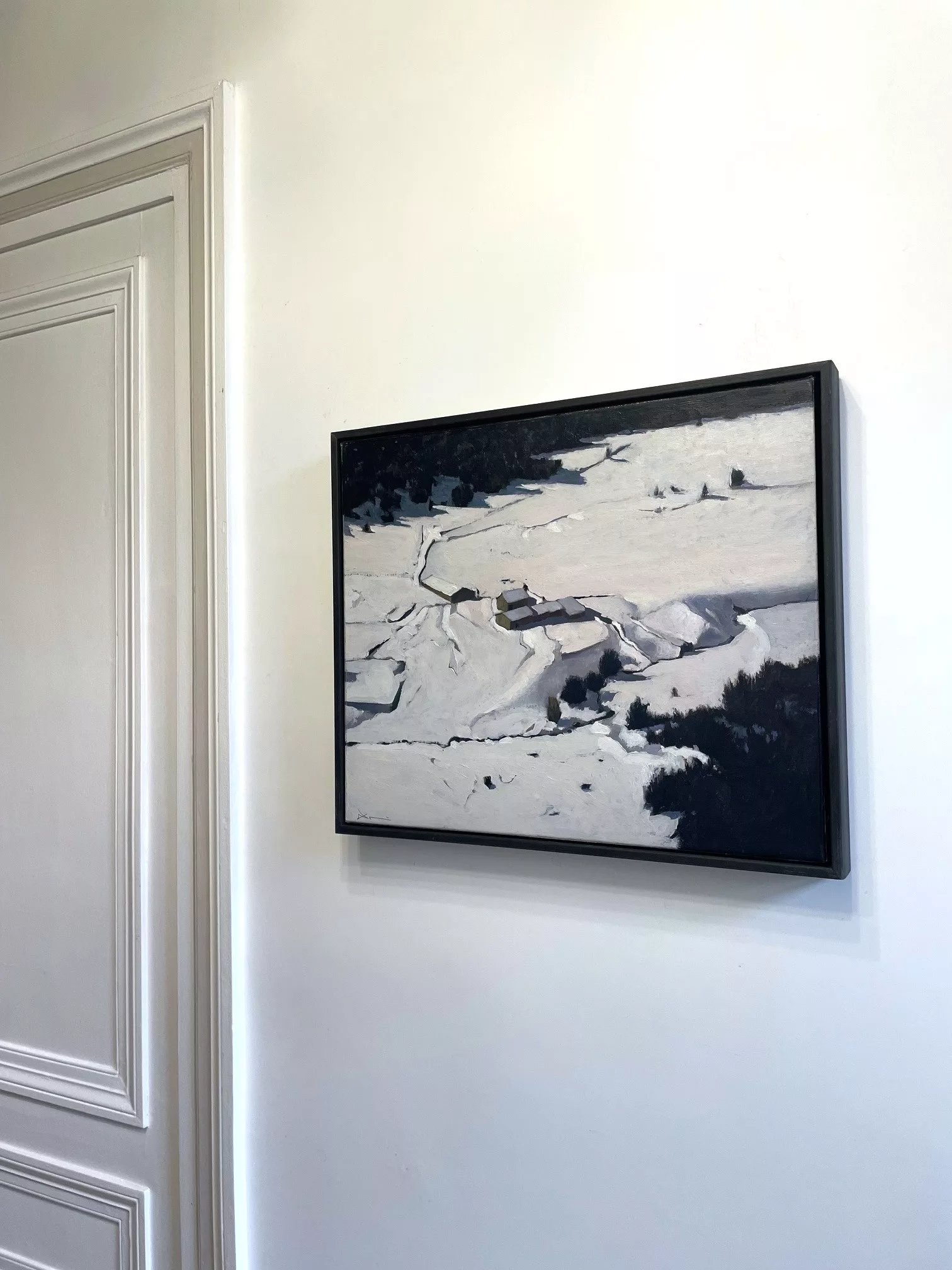 Snow farm, 46x55cm, huile sur toile avec cadre Snow farm, 46x55cm, huile sur toile avec cadre