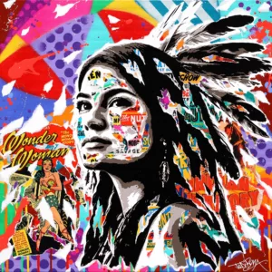 INDIAN TERRITORY technique mixte sur toile 60x60 by Jo Di Bona 2025