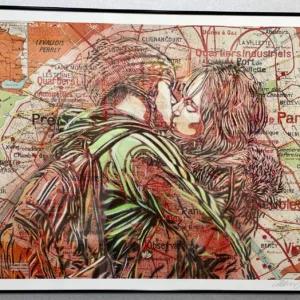 Le baiser, C215, sérigraphie sur papier, 70x100cm