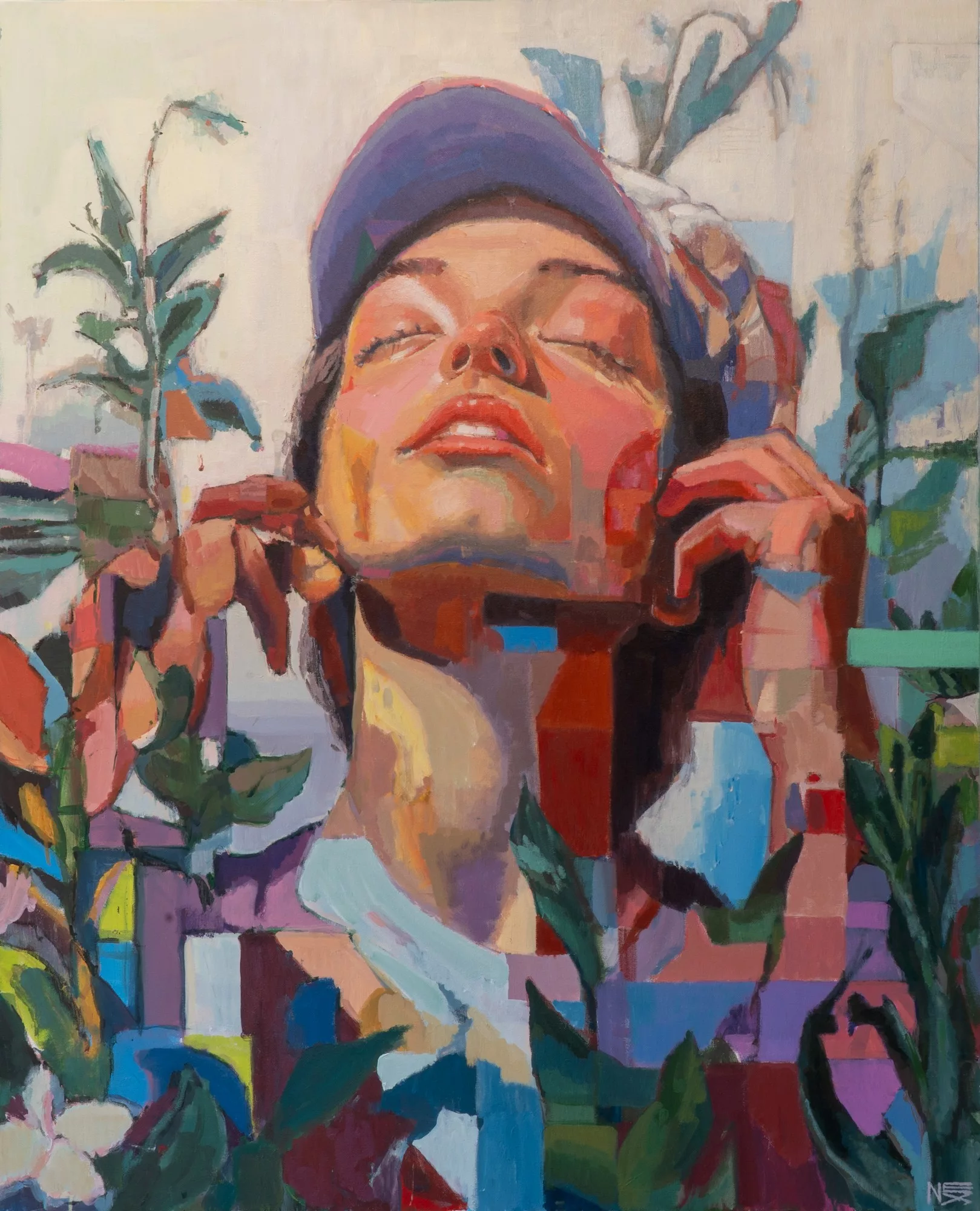 Mujer-entre-flores, 100x81cm