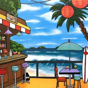 Bar de la plage 92x80cm