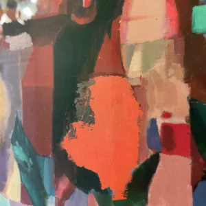 Mujer entre flores, acrylique sur tirage jet d'encre pigmentaire sur papier fine art marouflé et sous cadre chêne, 63x53x4cm (5)