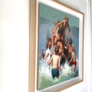 Playa, acrylique sur tirage jet d'encre pigmentaire sur papier fine art marouflé sur carton et encadrement chène, 83x73cm, Nexgraff (2)