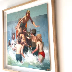 Playa, acrylique sur tirage jet d'encre pigmentaire sur papier fine art marouflé sur carton et encadrement chène, 83x73cm, Nexgraff (5)