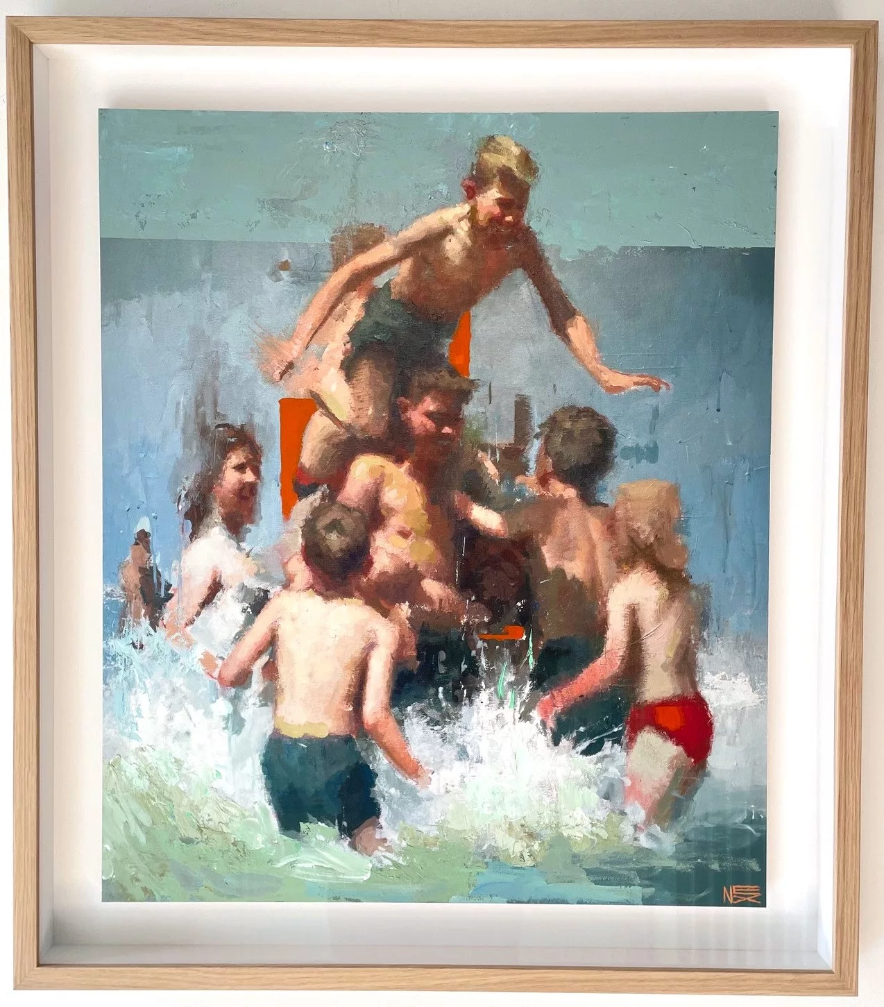 Playa, acrylique sur tirage jet d'encre pigmentaire sur papier fine art marouflé sur carton et encadrement chène, 83x73cm, Nexgraff (6)