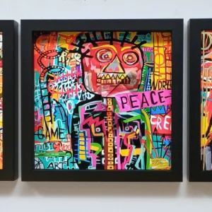 Triptyque Basquiat, 28x84x4cm, Gisèle Zanellato (1)