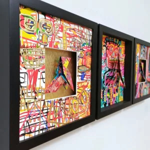 Triptyque Basquiat, 28x84x4cm, Gisèle Zanellato (2)