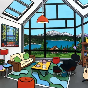 View of the lake 100x100cm