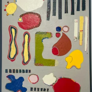 Catherine Parra, 142x102cm, acrylique sur toile et broderies, pièce unique