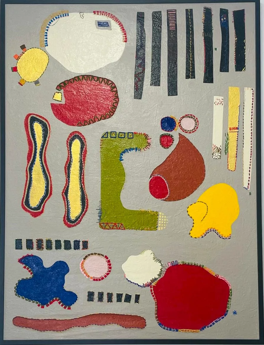 Catherine Parra, 142x102cm, acrylique sur toile et broderies, pièce unique
