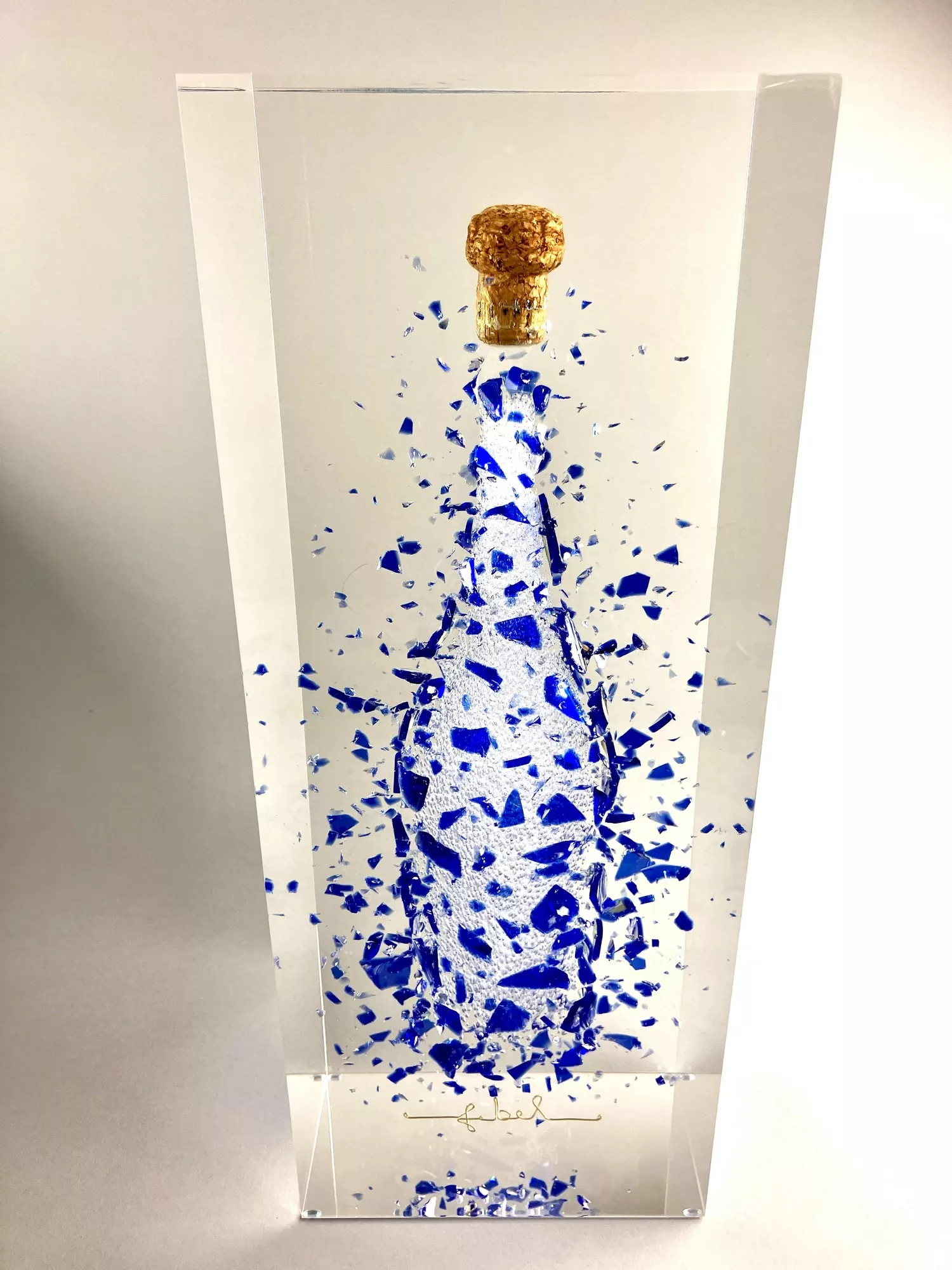 champagne bleu, 40,5x16x14cm (1)