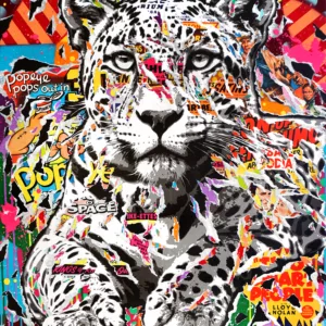 ELECTRIC JAG mixed technique on canvas 80x100 by Jo Di Bona 2024