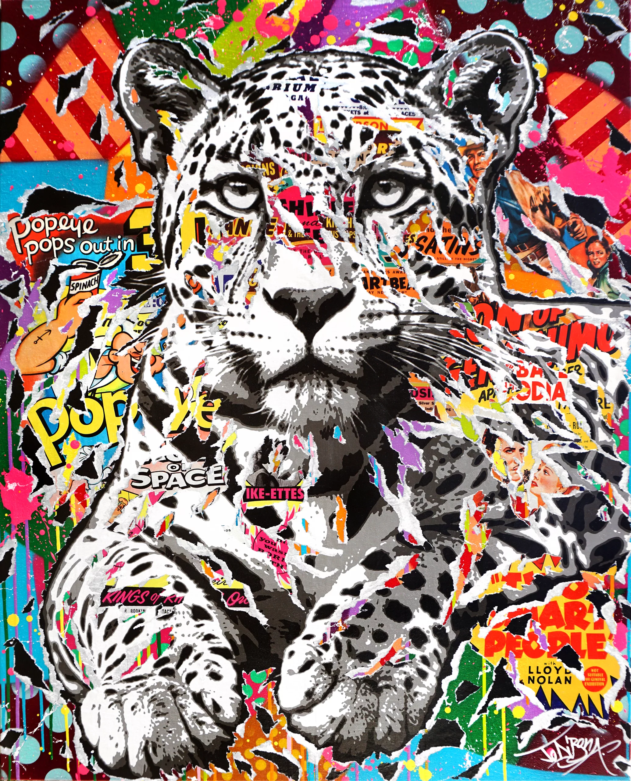 ELECTRIC JAG mixed technique on canvas 80x100 by Jo Di Bona 2024