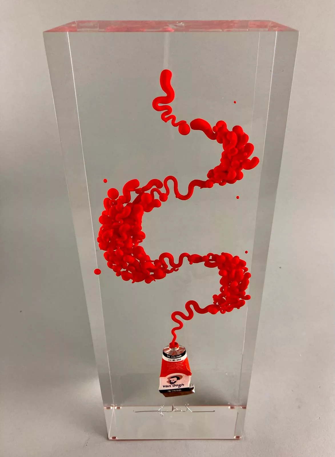 Tube rouge, 35x12x8cm, François Bel