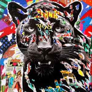 BLACK FORCE by Jo Di Bona 2025 mixed technique on canvas 60x70