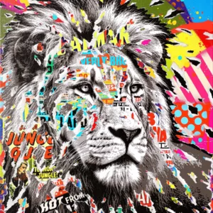 HEART OF A LION by Jo Di Bona 2025 mixed technique on canvas 60x70