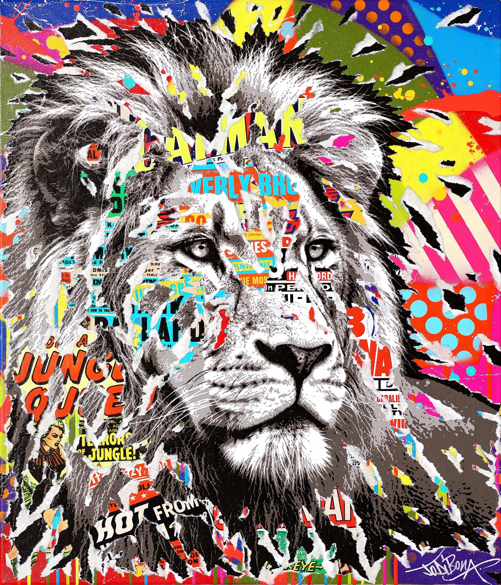 HEART OF A LION by Jo Di Bona 2025 mixed technique on canvas 60x70