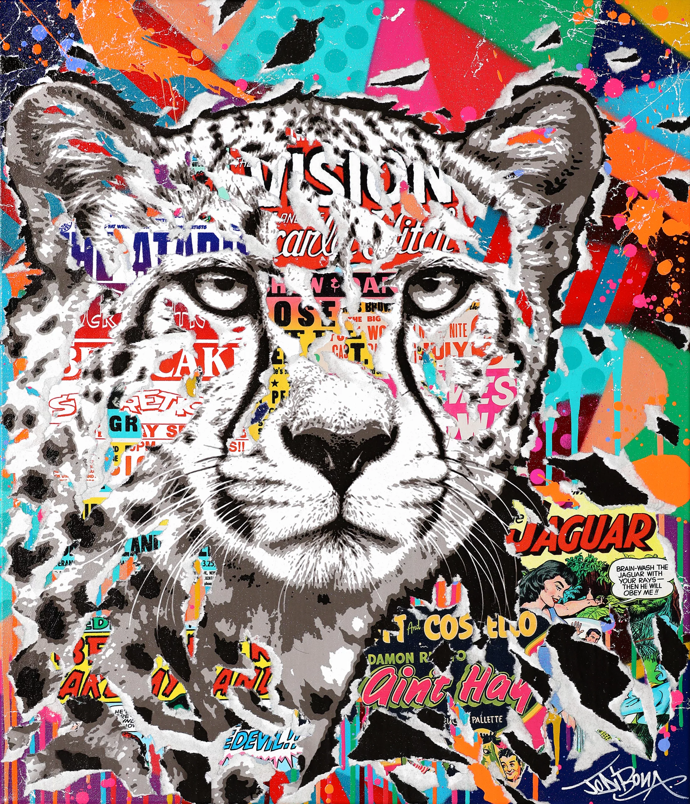 JAG MUSTANG by Jo Di Bona 2025 mixed technique on canvas 60x70