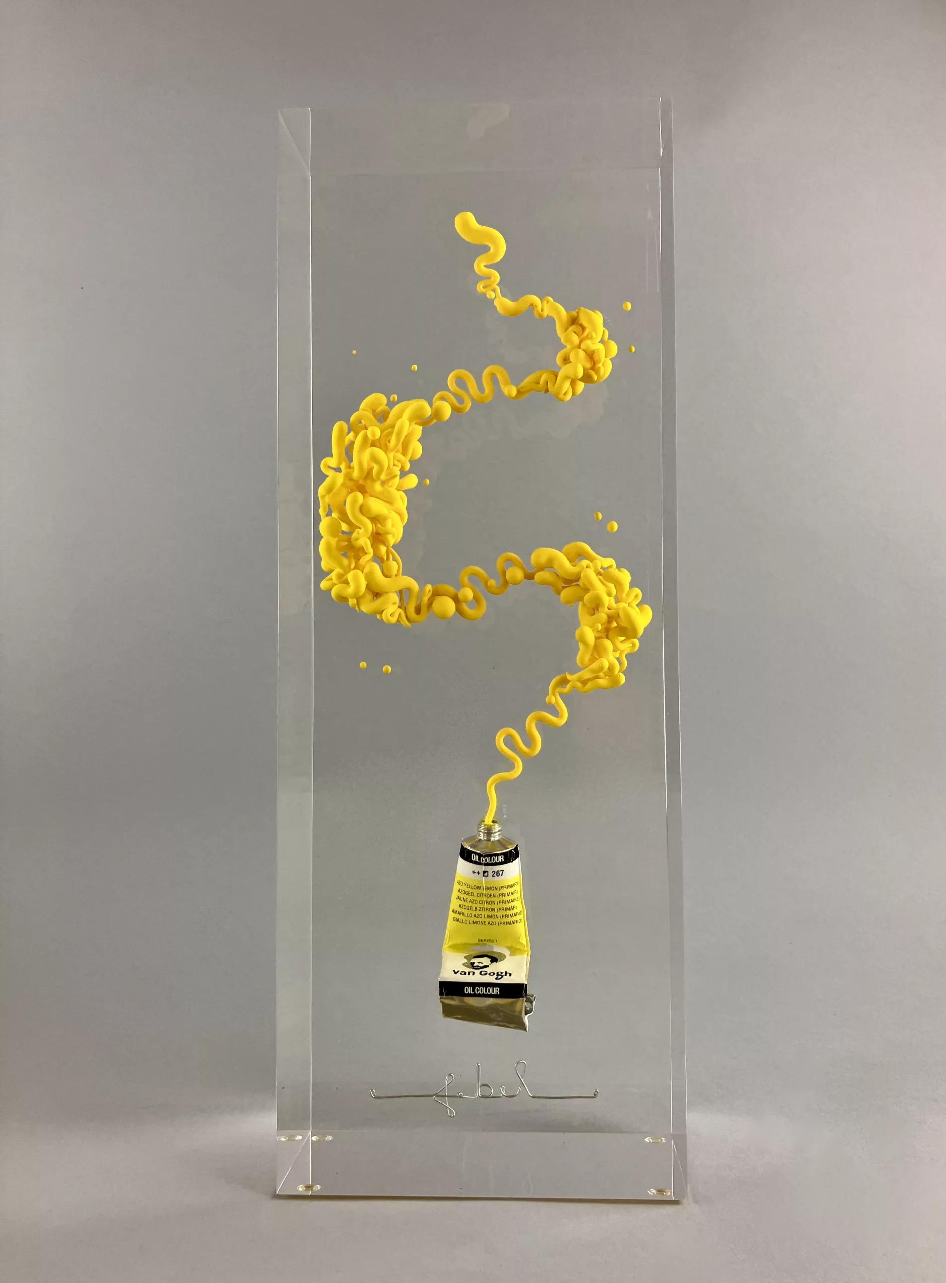 Yellow tube, 35x12x8cm, François Bel