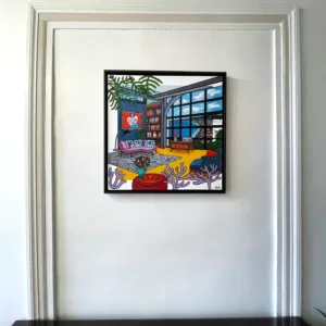 Matisse, tirage jet d'encre pigmentaire rehausse à l'acrylique par Fred Alione, caisse américaine bois noir, 60x60cm (3)