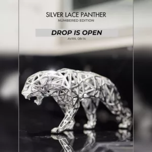 Panther silver lace, Richard Orlinski, 24cm, ed 500 ex, metal (1)