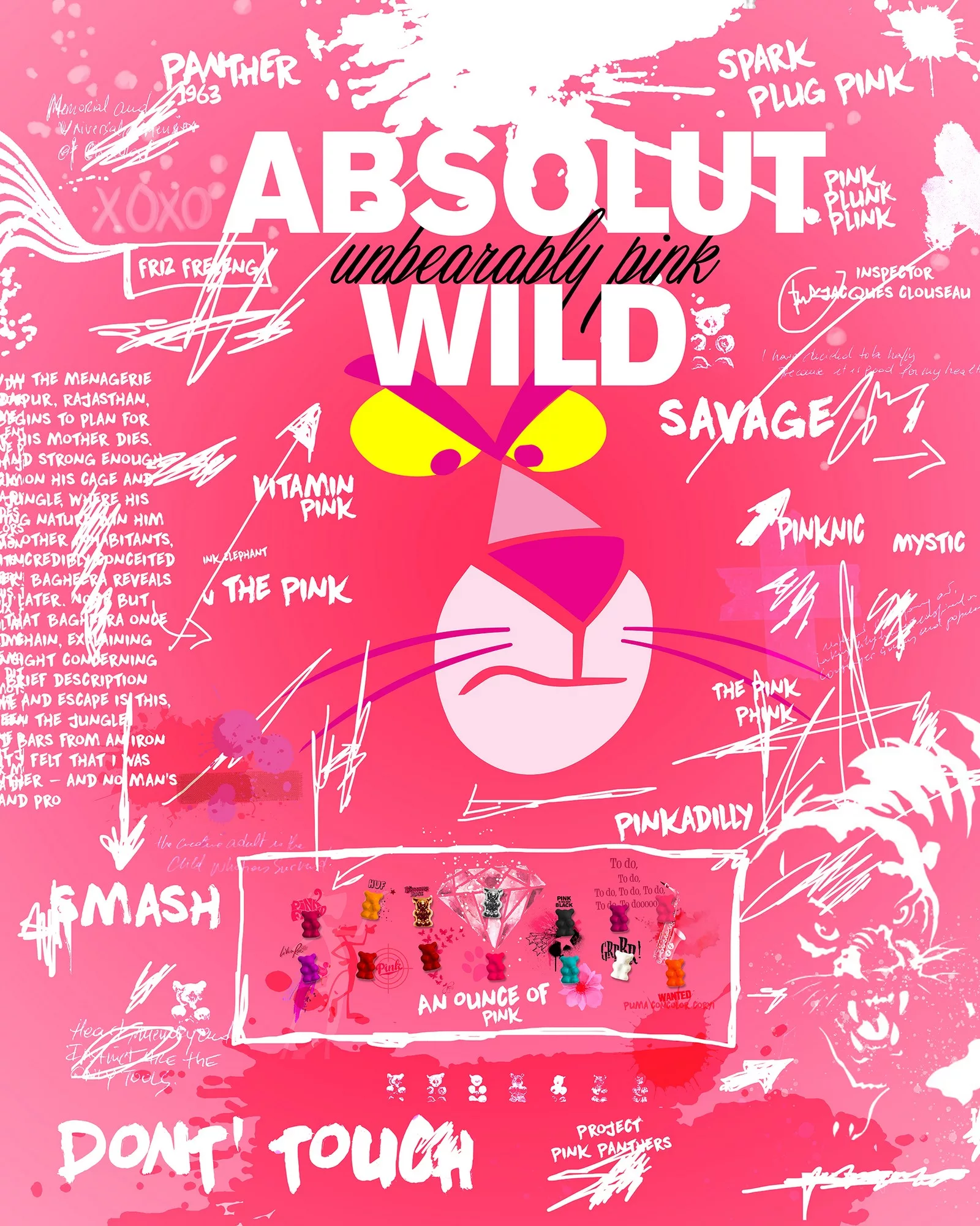 ABSOLUT WILD 100x80cm, Stéphane gautier, print on canvas and collage of metal sculptures