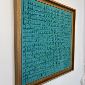 Bas relief abstrait Lagoon, Alexandre Geoffroy, 50x50cm, platre, bombe aerosol, vernis, vaisse americaine bois naturel teinte (3)