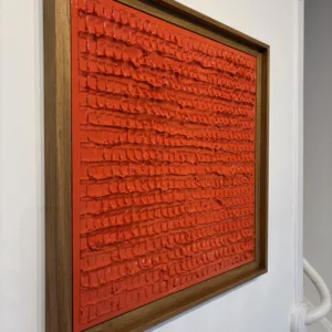 Bas relief abstrait Pulp, Alexandre Geoffroy, 50x50cm, platre, bombe aerosol, vernis, caisse americaine bois naturel (3)