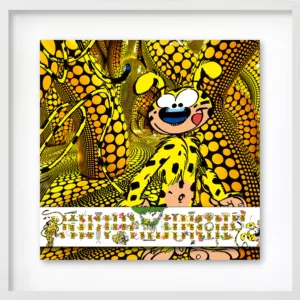 Marsupilami 110x110cm, mixed media, Stéphane Gautier, galerie Barrou Planquart
