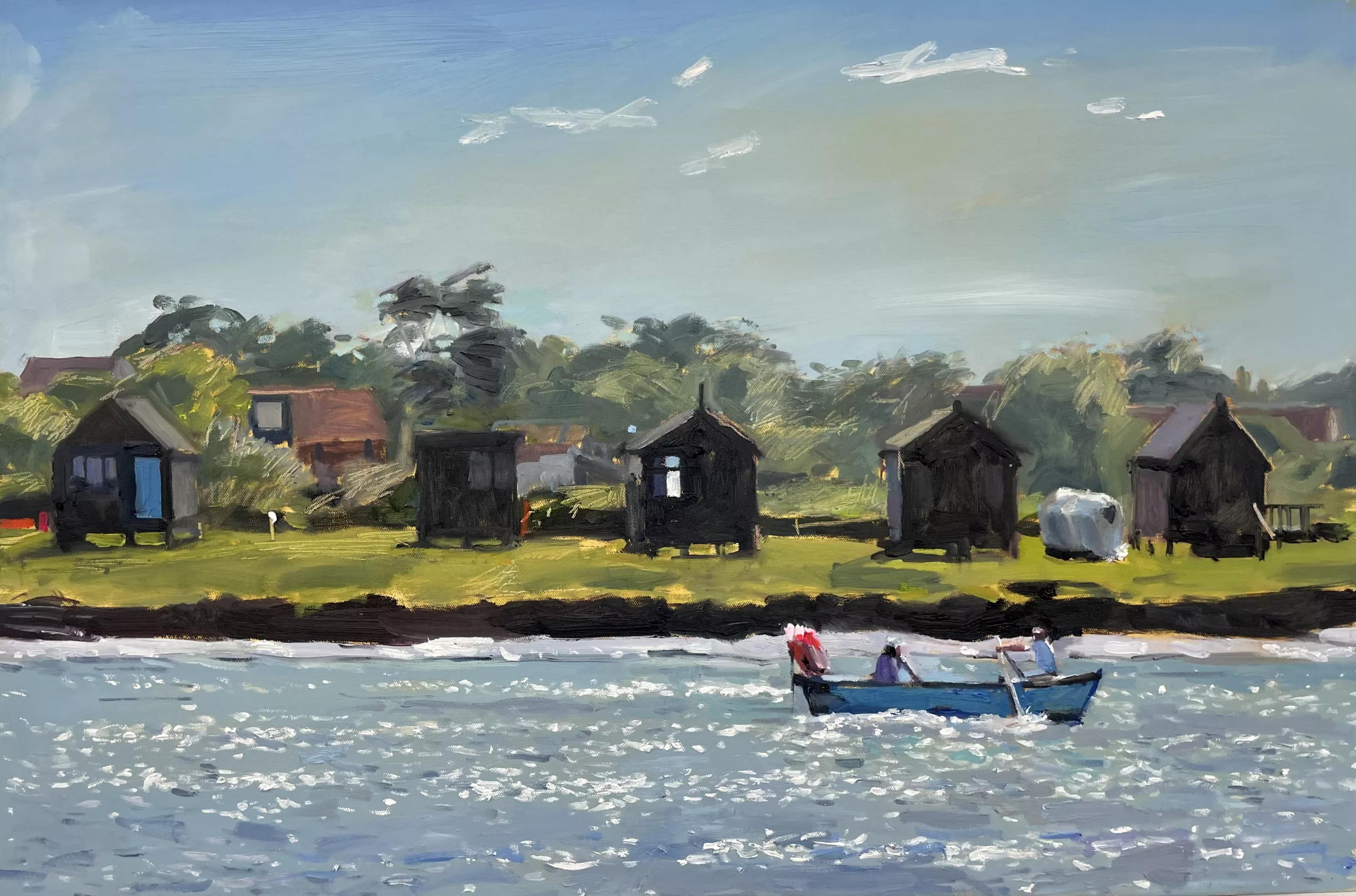 Walberswick Ferry, 61x9&cm, oil on canvas, Simon Gazzard