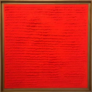 Bas relief abstrait orange, 50x50cm