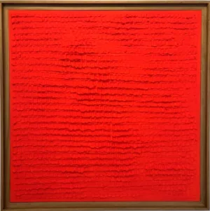 Bas relief abstrait orange