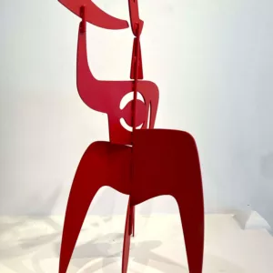 Bugler rouge, 56 x 27 cm, metal découpé peint signée, Antonine de Saint Pierre (6)