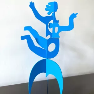 Eva bleue, 55 x 27 cm, metal découpé peint signée, Antonine de Saint Pierre (1)