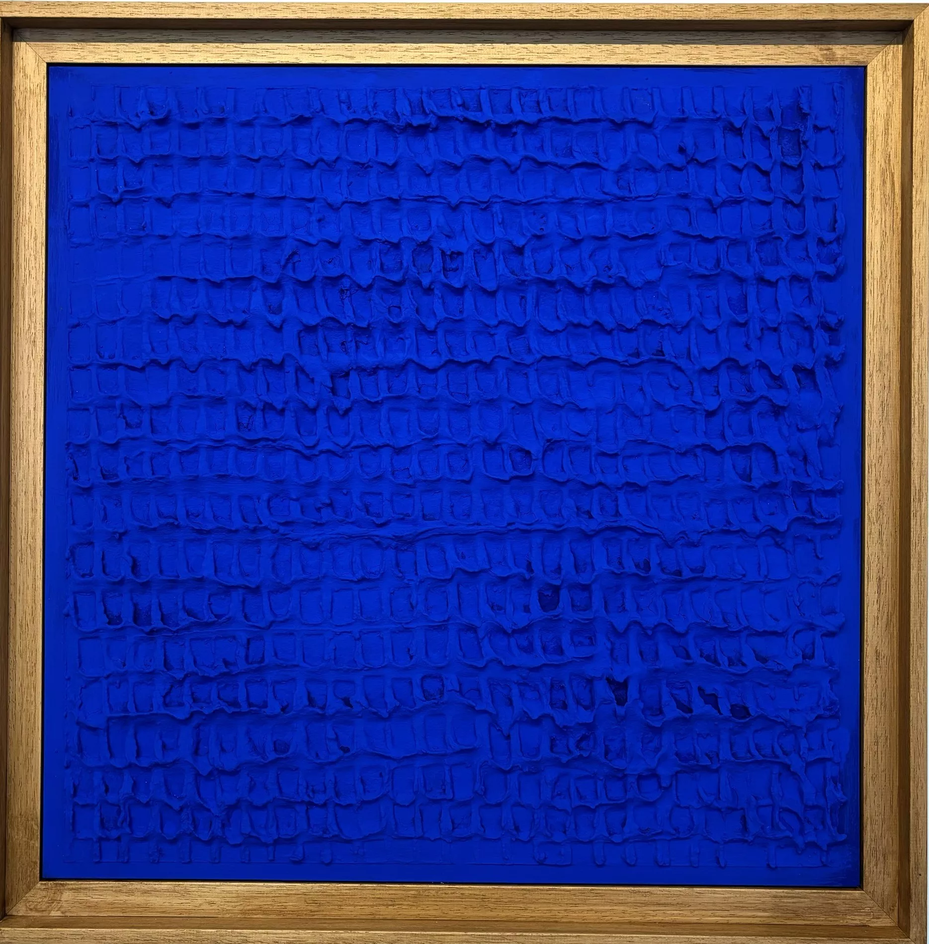 Bas releif abstrait bleu, 50x50cm