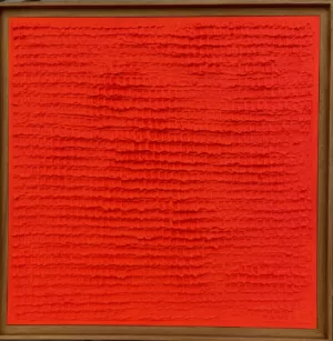 Bas relief abstrait orange