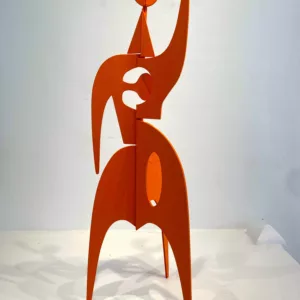 Jouve orange, 54 x 16 cm, metal découpé peint signée, Antonine de Saint Pierre (1)