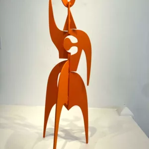 Jouve orange, 54 x 16 cm, metal découpé peint signée, Antonine de Saint Pierre (2)