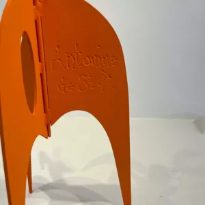 Jouve orange, 54 x 16 cm, metal découpé peint signée, Antonine de Saint Pierre (3)