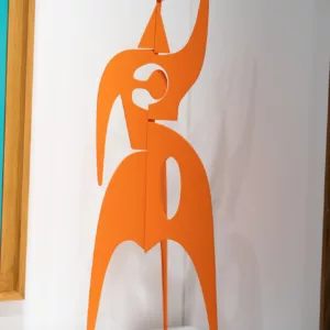 Jouve orange, 54 x 16 cm, metal découpé peint signée, Antonine de Saint Pierre (5)