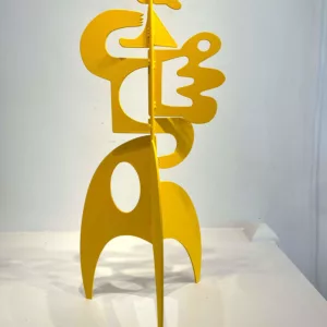 Le baiser jaune, 56 x 25 x 24 cm, metal découpé peint signée, Antonine de Saint Pierre (5)