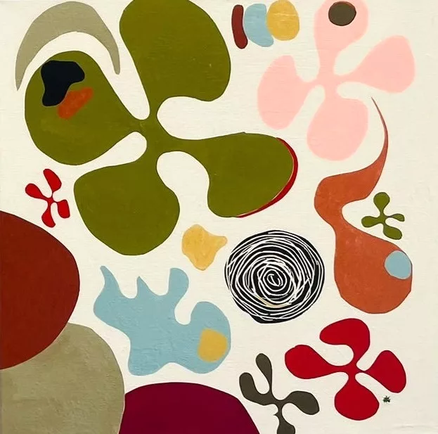 "Florista Kaki," 90x90 cm, acrylic on linen