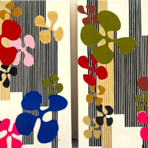 diptyque La Cruz 1 et la Cruz 2, 130x90cm, acrylique sur lin