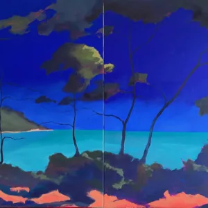 Porquerolles, 2 x (100x81cm), acrylique sur toile, Sebastien Arcouet