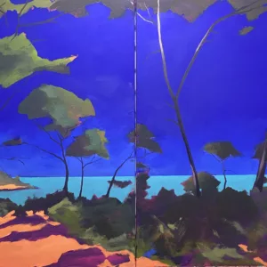 Porquerolles, 2 x (92x73cm), acrylique sur toile, Sébastien Arcouet