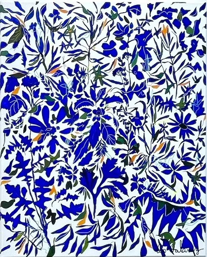 L'herbier bleu, 100x80cm